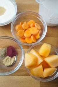 Carrot Cantaloupe Power Boost Smoothie -Get a boost of power to get you through the work day with red beet powder. - lilsweetspiceadvice.com