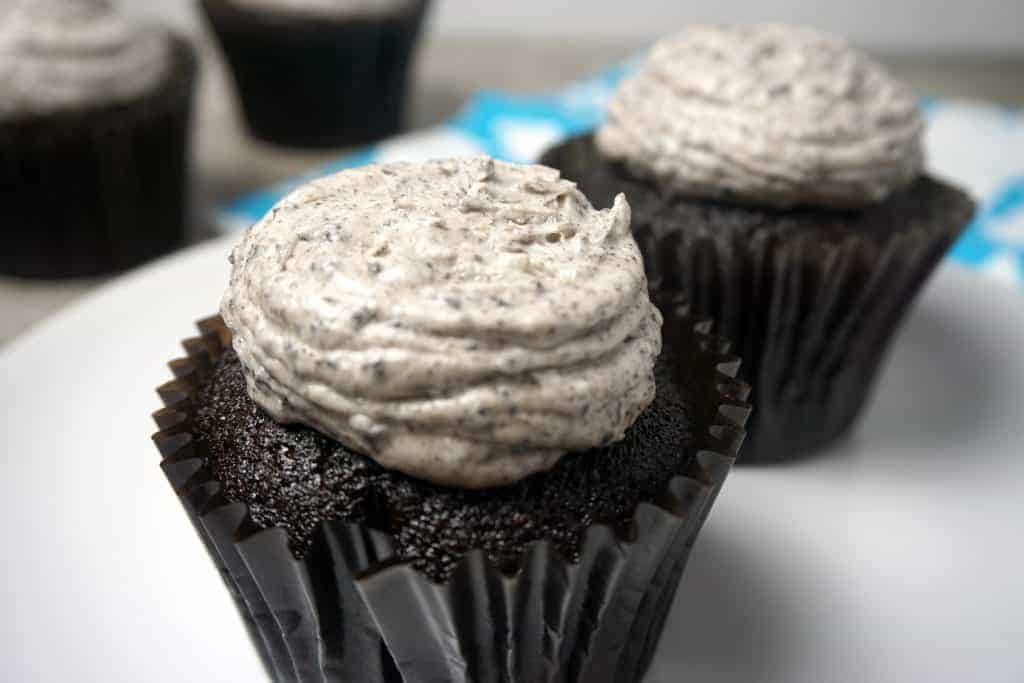 Crio Bru Chocolate Cupcakes with Cookies 'n Cream Buttercream Frosting -- Stop right here! This the only chocolate cupcake recipe you'll ever need. -- lilsweetspiceadvice.com