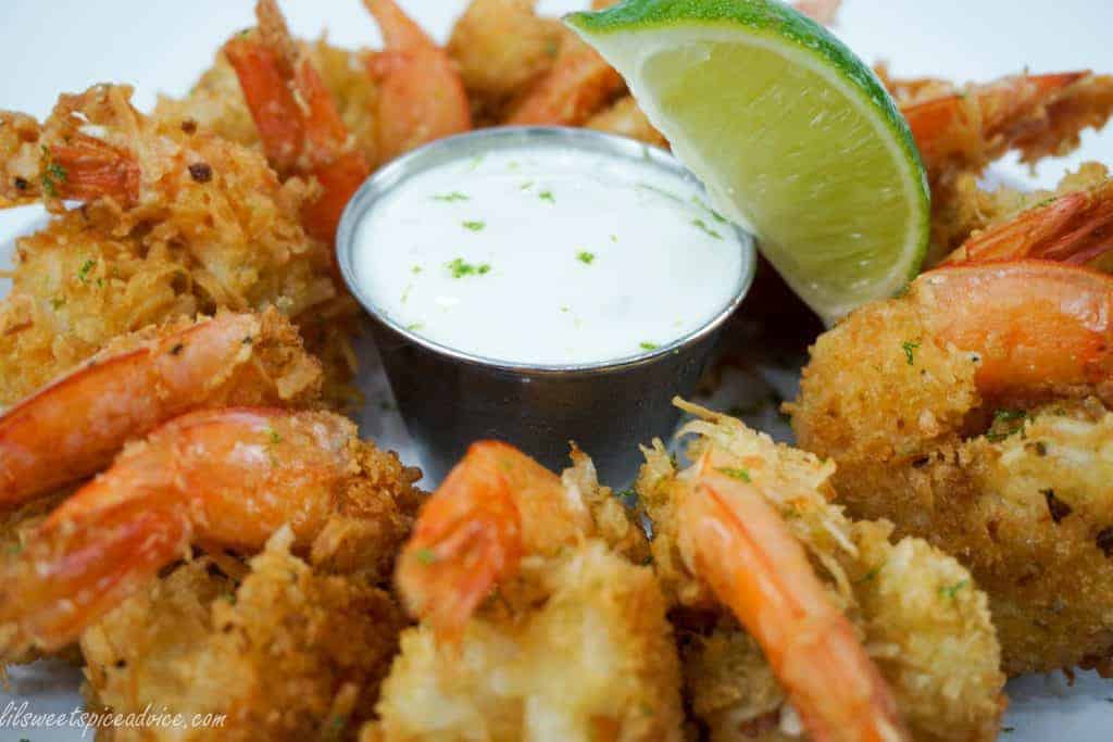 Crispy Coconut Lime Shrimp with Tequila Lime Dipping Sauce -- Lime juice and zest is the zip that coconut shrimp has been needing. -- lilsweetspiceadvice.com