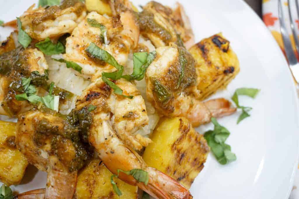 Grilled Pineapple Basil Shrimp -- If you need a quick shrimp recipe for the summer then this Grilled Pineapple Basil Shrimp will not disappoint. -- lilsweetspiceadvice.com
