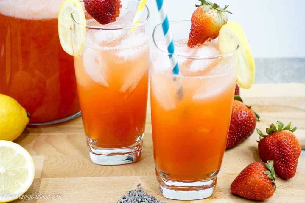 Sparkling Strawberry Lavender Lemonade -- This sparkling lemonade is light and refreshing on the palate, perfect for the summer. It can be enjoyed nonalcoholic or boozy! -- lilsweetspiceadvice.com