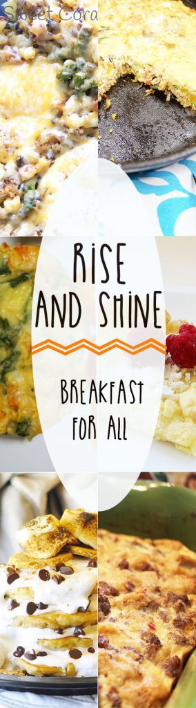 Breakfast for All: Recipe Roundup -- Five blogger friends and I have gathered together to share our favorite breakfast recipes from frittatas, smores pancakes, hashes, and egg muffins. -- lilsweetspiceadvice.com