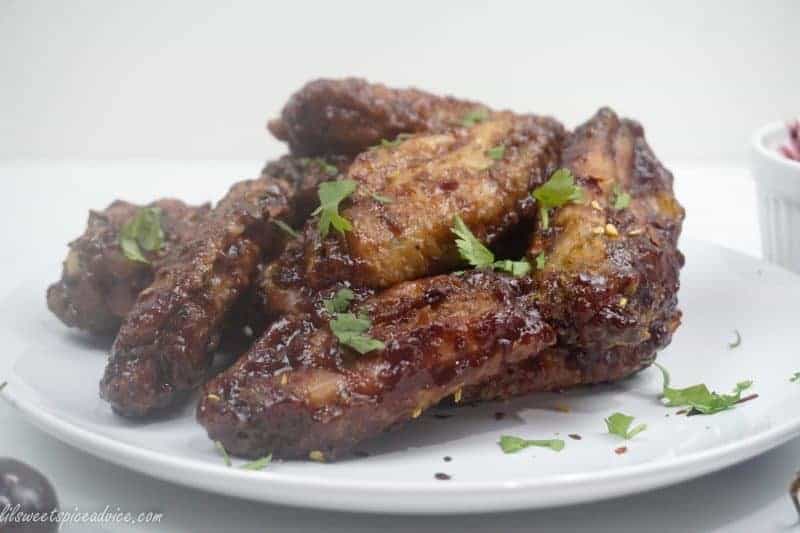 Spicy Cherry Glazed Chicken Wings | A Lil' Sweet, Spice, & Advice