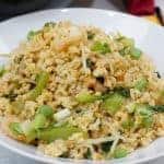 Spicy Fried Brown Rice with Shrimp and Pork Belly -- This spicy fried brown rice is the perfect side dish or a stellar main dish with the shrimp, pork belly, bok choy, and other vegetables. -- lilsweetspiceadvice.com #friedrice #healthyfriedbrownrice #spicyfriedrice
