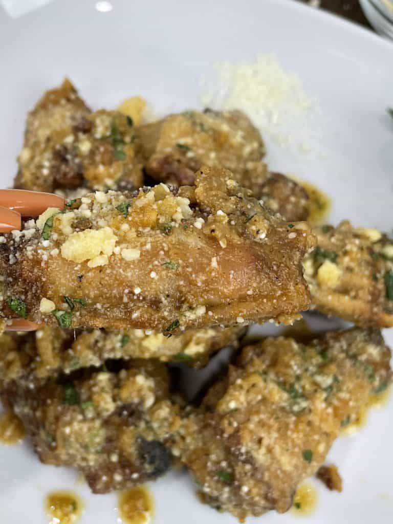 Crispy Air Fryer Spicy Garlic Parmesan Wings